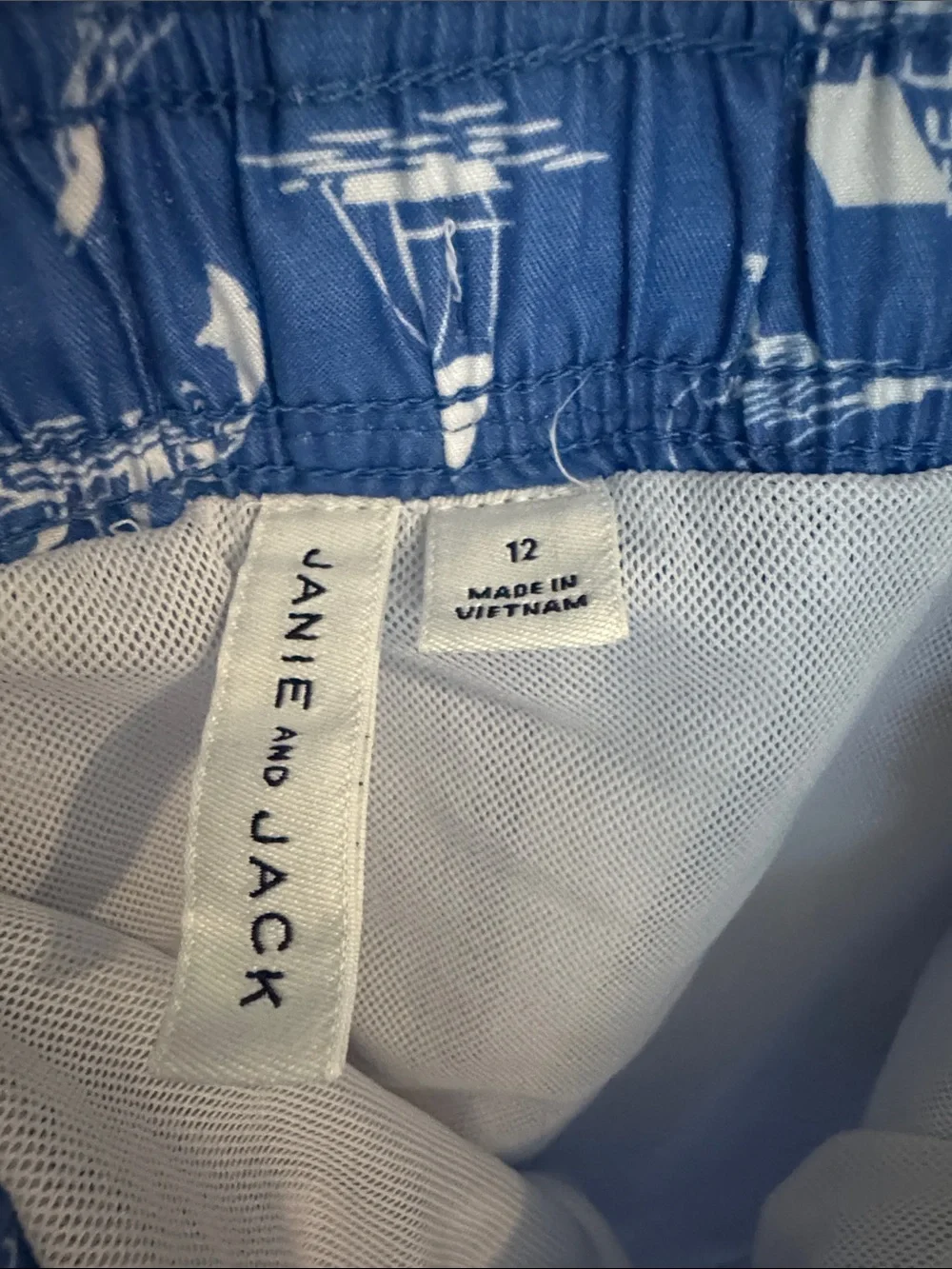 Janie and Jack blue Nautical Print Swim Shorts